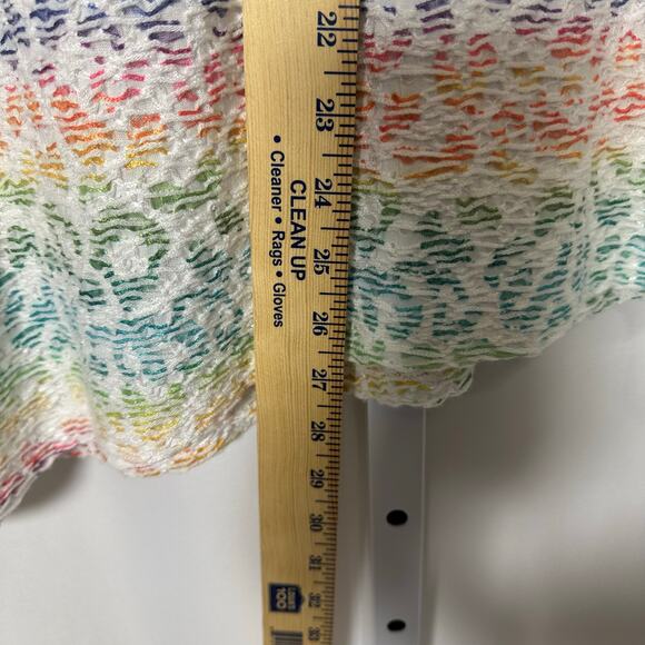 Alfred‎ Dunner Rainbow Animal Print Knit Top Asymmetrical Hem XL 3/4 Sleeve - Picture 9 of 9